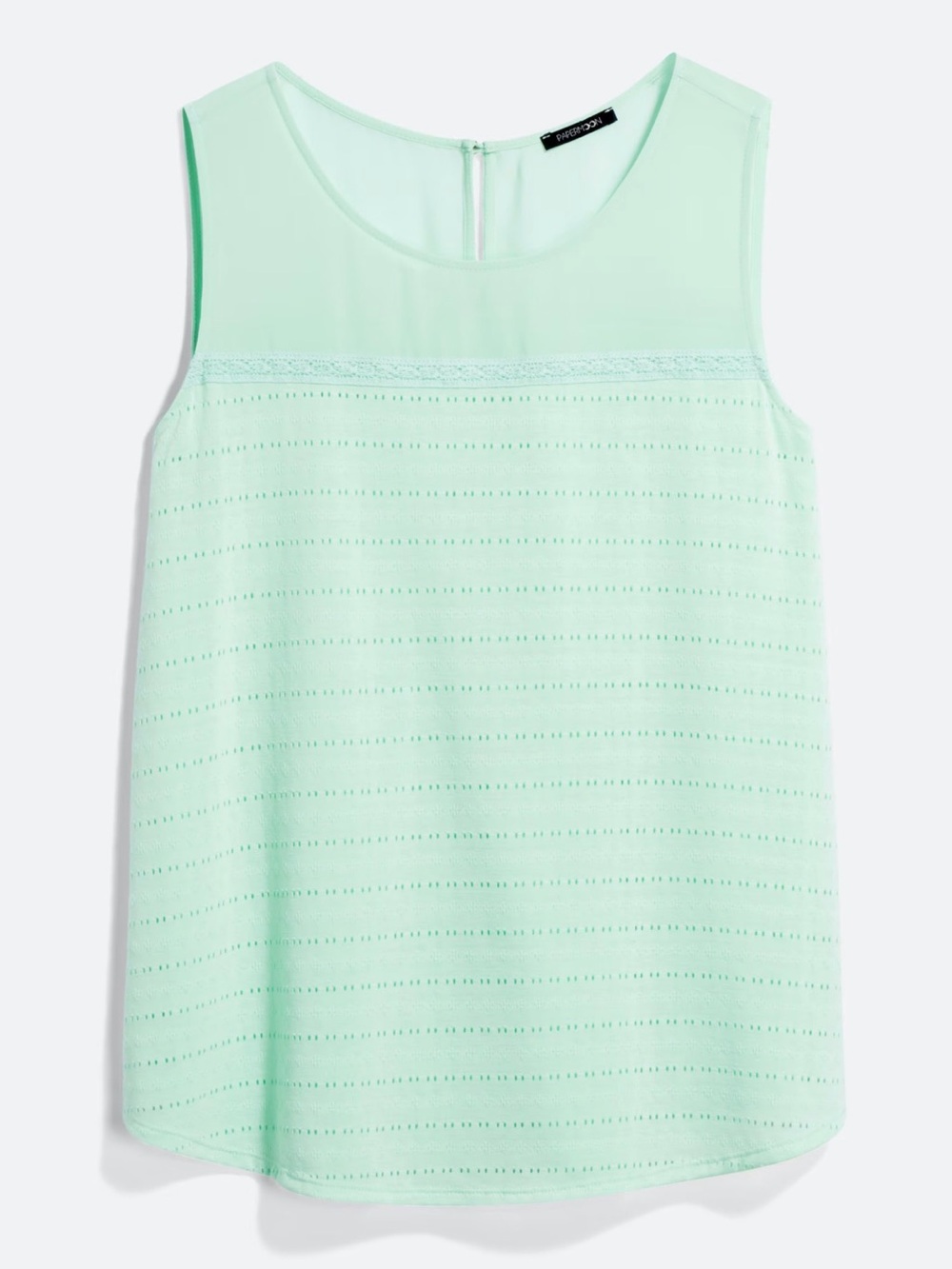 Lucy Sheer Yoke Knit Tank Plus Size